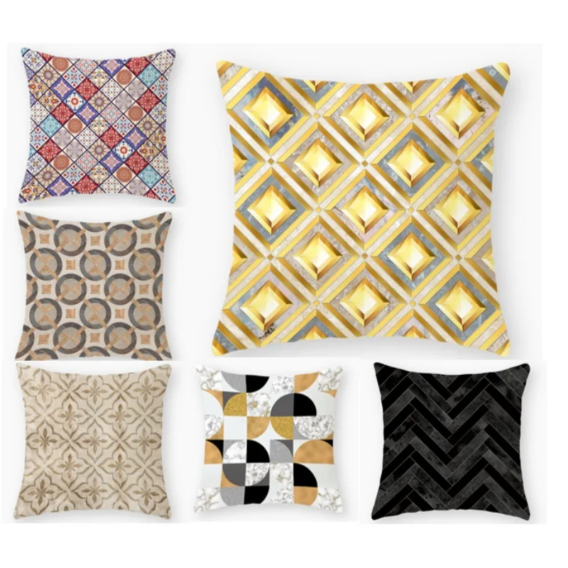 

New Fashion Cushion Cover Bohemian Luxury Stripe Pillowcase Stripe Geometry Pillow Cover Home Couch Seat Back Cushion DF336