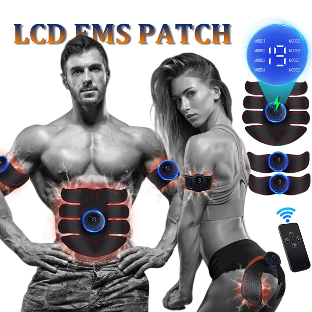 Stimulateur musculaire électrique EMS, autocollants de Fitness Abdominal,  masseur amincissant, sans fil, avec écran LCD, entraîneur de fesses -  AliExpress