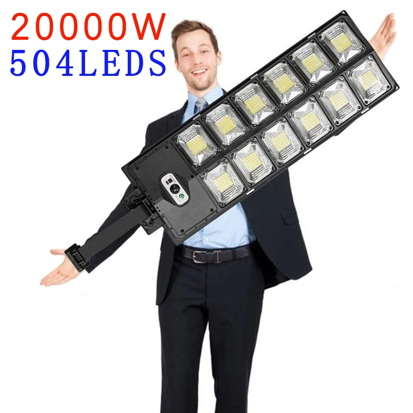 Powerful 10000watts Solar LED Lights Outdoor Super Bright 504 Leds Garden Lamp with Motion Sensor Remote Control Street Light icoco waterproof 10w rgb led light garden fountain pool pond spotlight super bright underwater light lamp with remote control