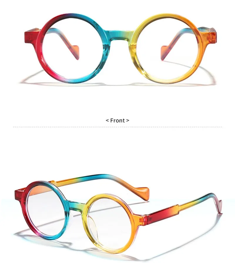 Computer Glasses Round Frame Reading Glasses Anti-Blue Glasses Contrast Color Spectacles For Computer Usage Office Work For Men