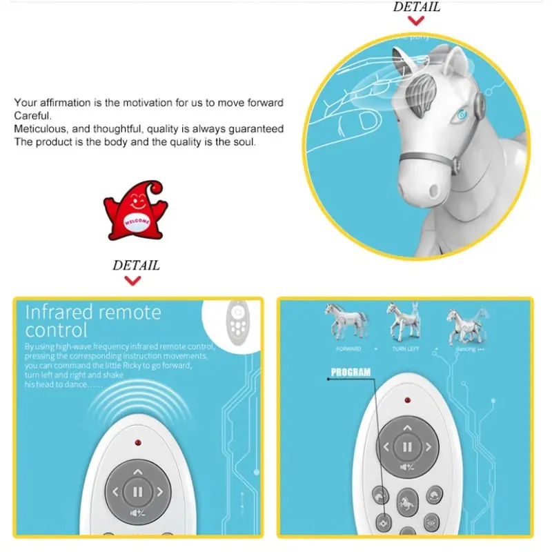 RC Smart Robot Horse Interactive Remote Control Animal Intelligent Dialogue Sing Dance Pet Electronic Music Toys 4