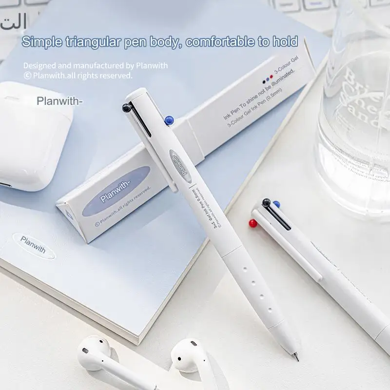 Multicolor Gel Pen, 3-in-1 Fine Point Retractable Pens,