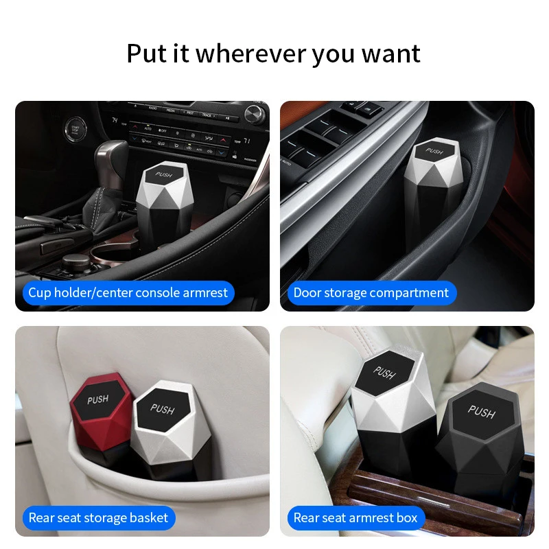 Universal Car Trash Can Door Seat Back Visor Trash Bin Auto Organizer Storage Box Color Garbage Dust Case Ashtray Car-styling car trash can car trash bag car armrest storage box