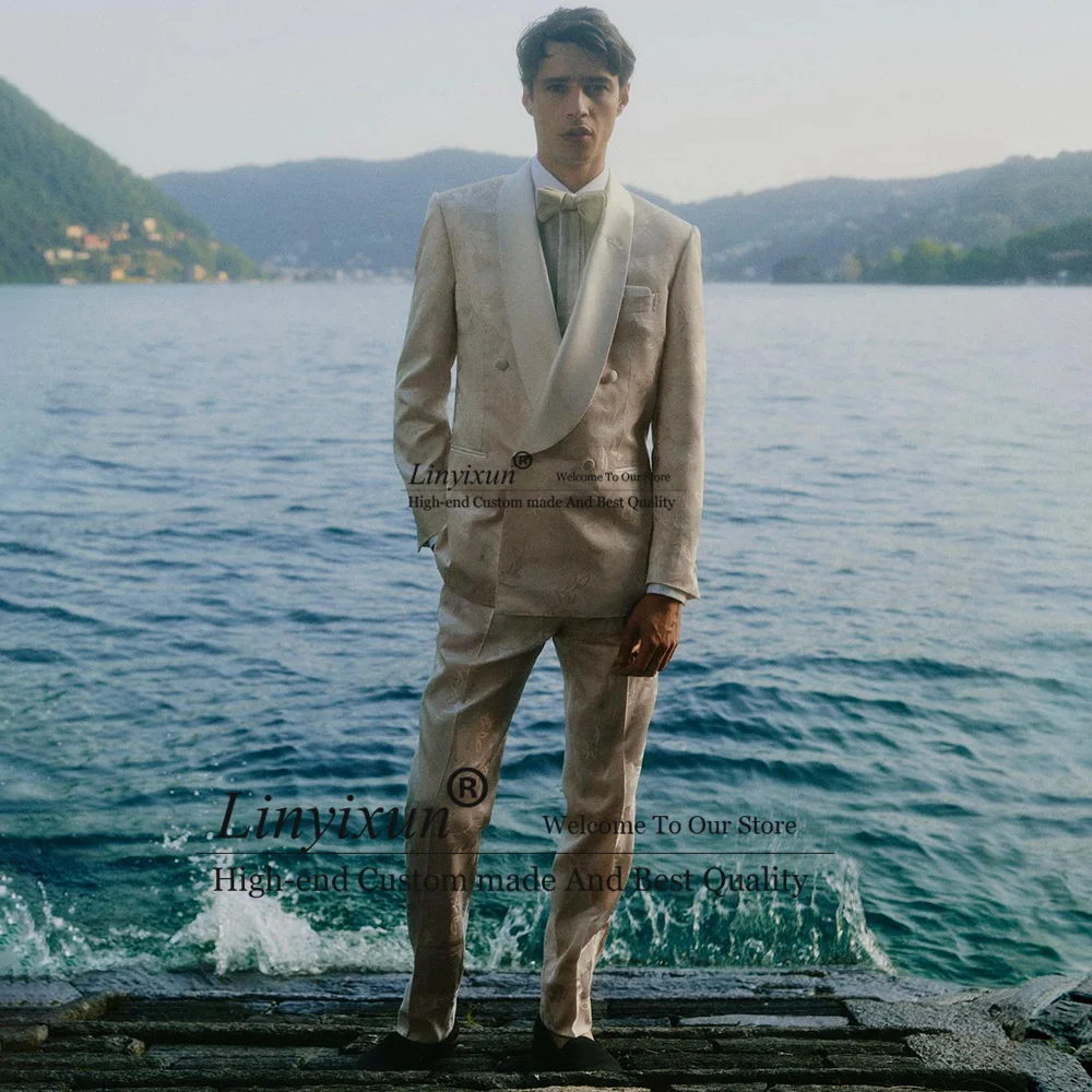 

Элегантные ЖАККАРДОВЫЕ мужские костюмы для свадьбы смокинги для жениха 2 предмета деловой мужской костюм пиджак на заказ Terno Masculino