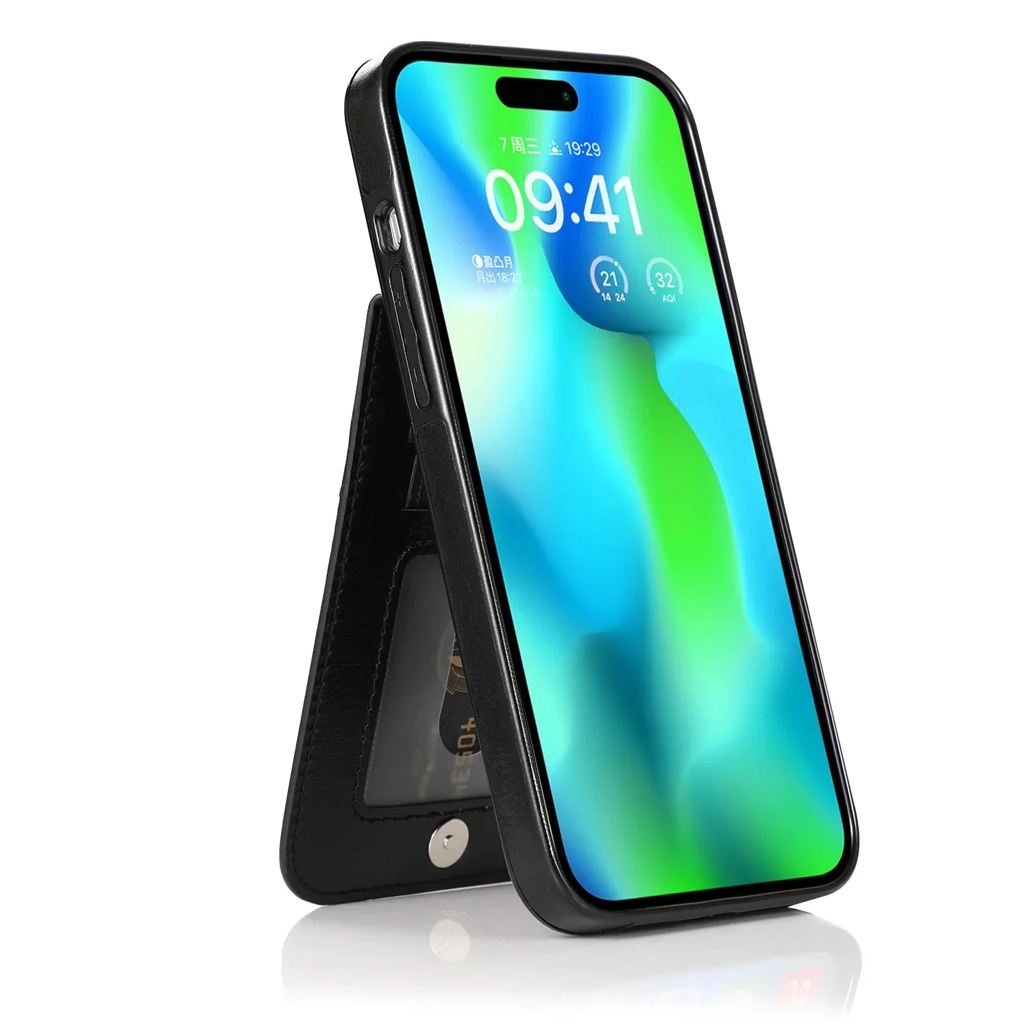 Luxury Leather Customizable Phone Case for Iphone 14 15 13 12 11 Pro Max Can Flip Up and Down Card Slot Design Anti-theft Brush