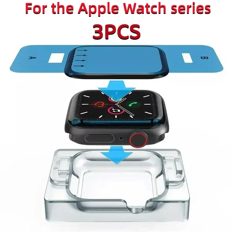 

3PCS Ceramic film For Apple watch Ultra 8 7 49mm 45mm 41mm Screen protector For Apple watch 6 5 4 SE 44mm 40mm 3 2 9 42mm 38mm