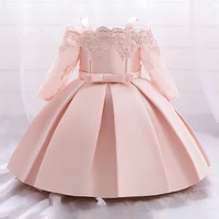 Baby Girls Christmas Dress Newborn Baptism Princess Party Dresses Lace Sleeve Toddler Girl Clothes 1 Years Birthday Wedding Gown 3