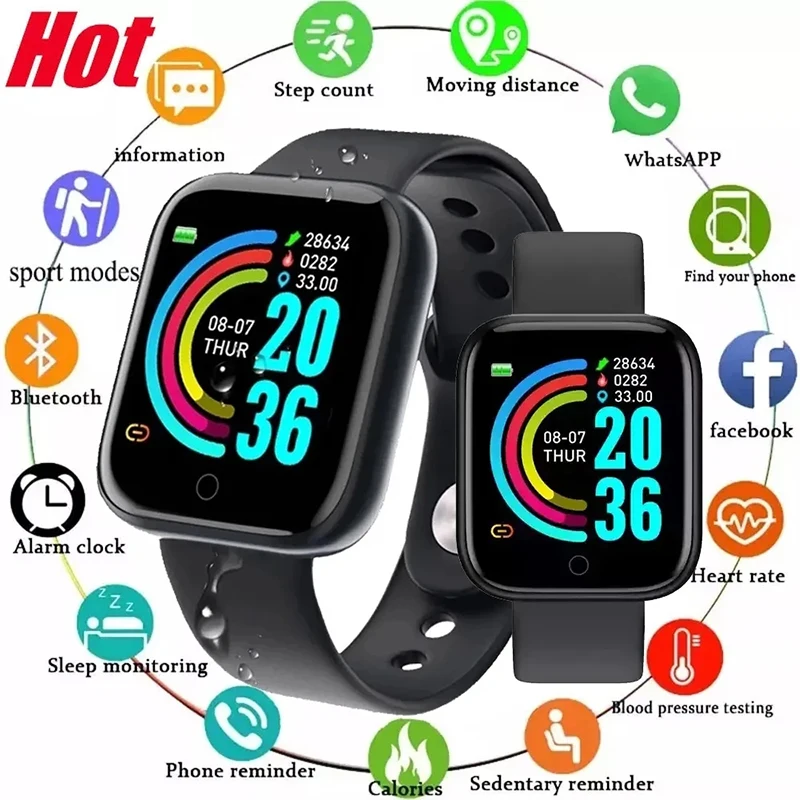 Y68 Smart Watch Per Android Uomo Donna Bambini Smartwatch Fitness Orologi Bracciale Uomo Smart Watch Per Donna Smartwatch