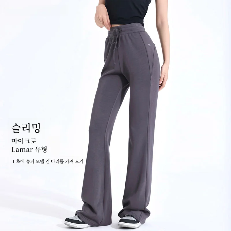 Annerun Drawstring 스포츠 스타킹 여성 슬리밍 캐주얼 러닝 벨 바닥 댄스 점프 요가 피트니스 레깅스