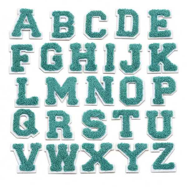 Parches de letras de chenilla, 1 piezas, Apliques de fieltro