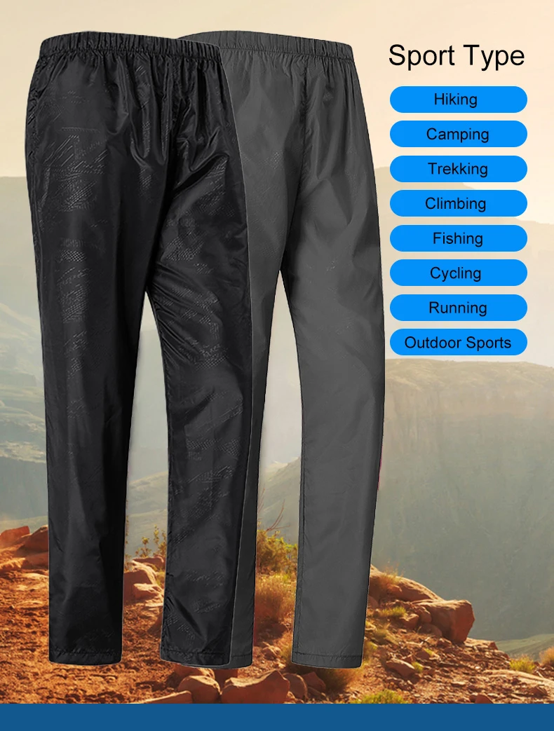 Lngxo Frauen Männer Wander hose Outdoor wasserdichte Hose Unisex Klettern Camping Sport schnell trocknen Berg Regen Hose Anti UV – Detail 3