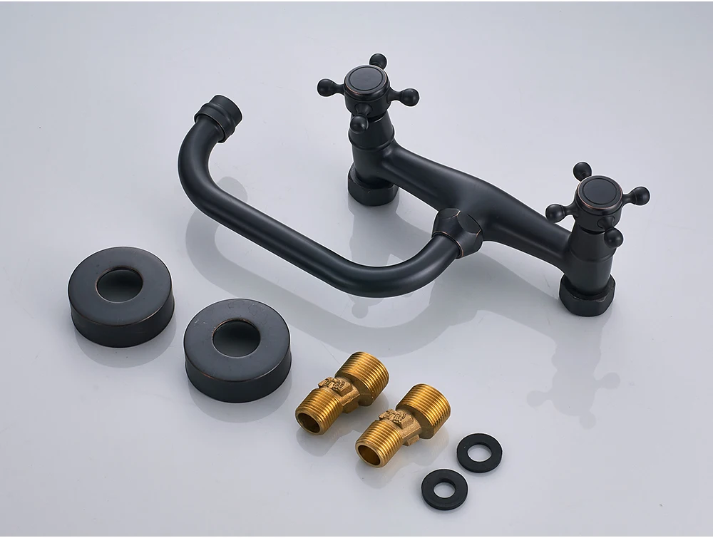 Wall Mounted Bathroom Mixer Tap Hot Cold Sink Faucet 360 Rotation