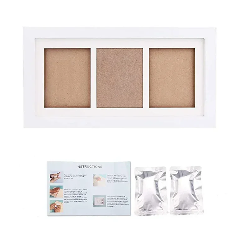 With 'Crazy Commemorative Album Wooden Photo Frame Newborn Handprint Commemorative Gift Handprint Clay Photo Frame