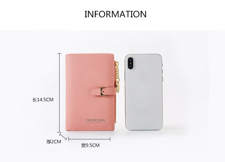 New Women's Short Fashion Short Wallet Zipper Wallet Multi Functional Zero Wallet_voghion.com