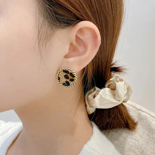 Autumn Winter Models Leopard Print Plush Earrings Female Korean Temperament Fashion Cold Wind Retro Earrings Jewelry Wholesale 5
