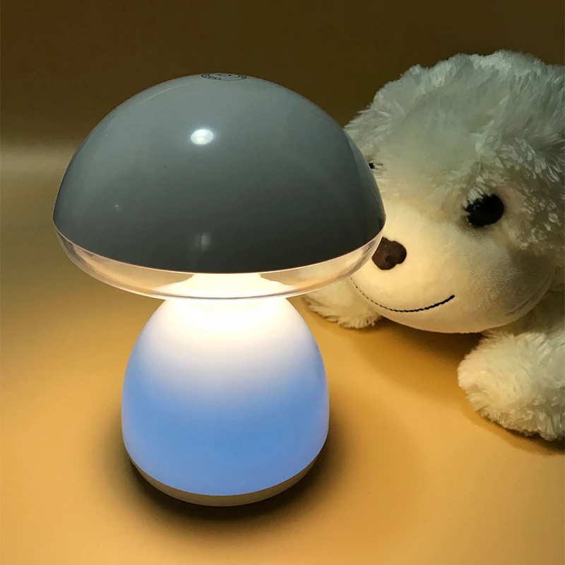 LED 버섯 소형 테이블 램프, 휴대용 USB 충전, 조도 조절 꽃 봉오리 램프, 침실 침대 옆 램프
