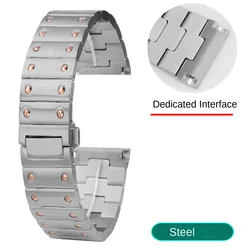 Elegant Solid Steel Watch Strap for Men's Watch - Silver/Gold/Rose Gold 21mm Bracelet (Silver Rose Gold)