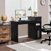 Home Office Modern Desk and Chair Set Computer Desk w/Drawer & Shelves with Ergonomic Mesh Height Adjustable Office Chair 2