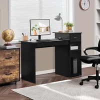 Home Office Modern Desk and Chair Set Computer Desk w/Drawer & Shelves with Ergonomic Mesh Height Adjustable Office Chair 2