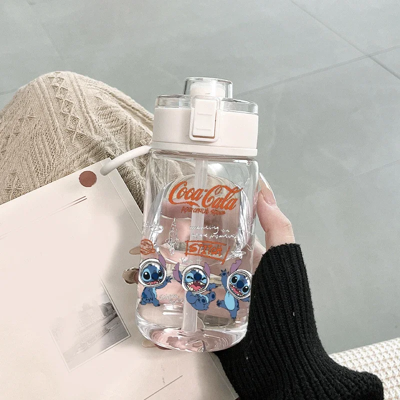 Disney Stitch Plastic Cup Large Capacity Water Bottle Cute Summer