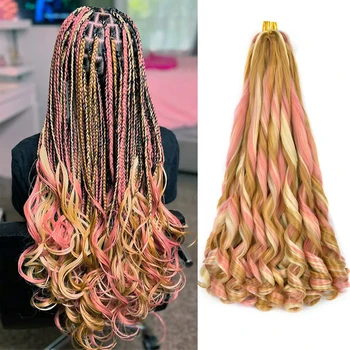 24 Inch French Curl Braiding Hair Synthetic Hair Pre Stretched Loose Wavy Spiral Curl Crochet Braids Hair Bouncy for Black Women 1