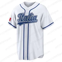 Maillot de baseball respirant blanc et bleu pour fans de baseball, collection Printemps-Été 2026, style classique, uniforme de sport actif, inspiré de l'Italie 1