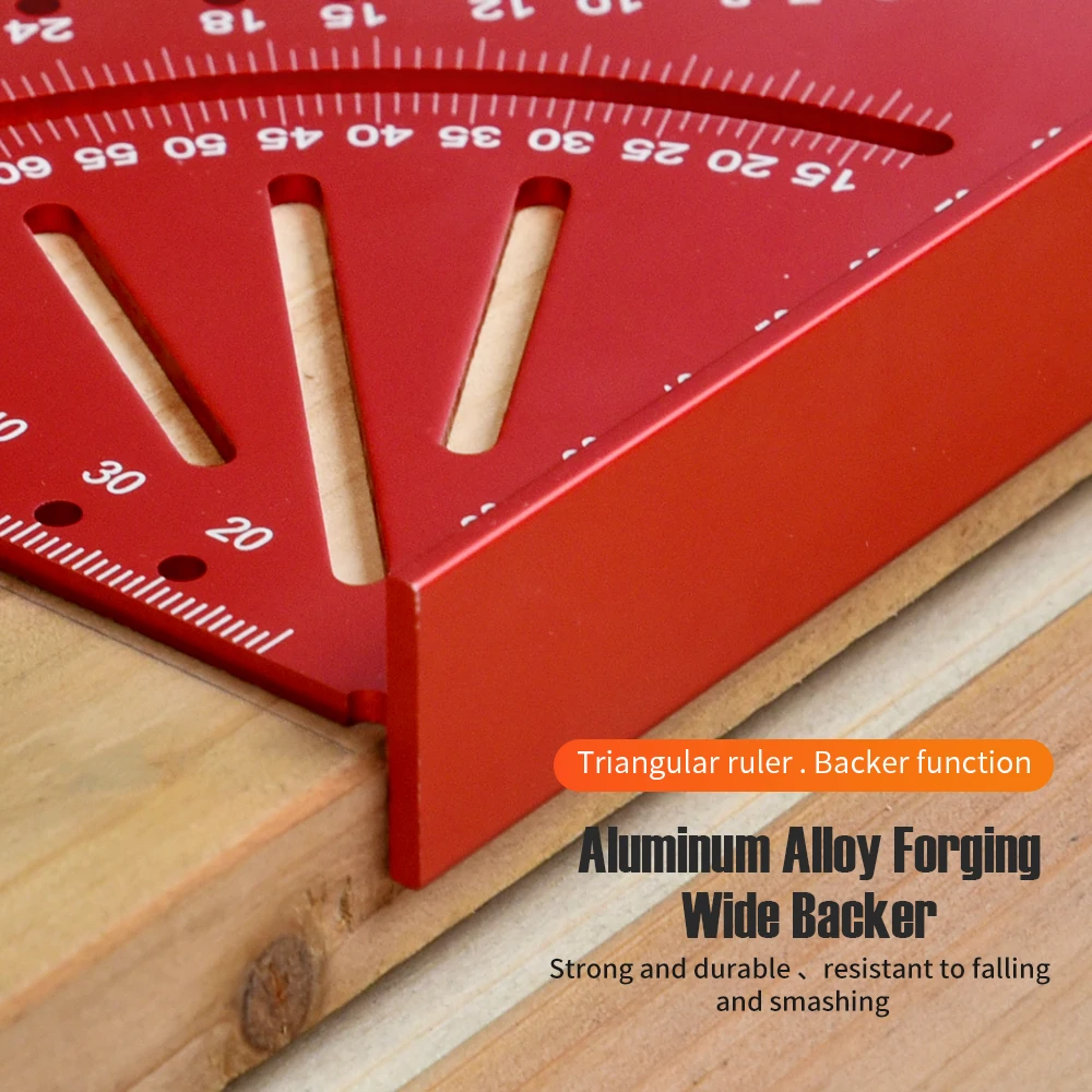 1pc Aluminium Alloy Metric Triangle Ruler for Woodworking Angle Measurement