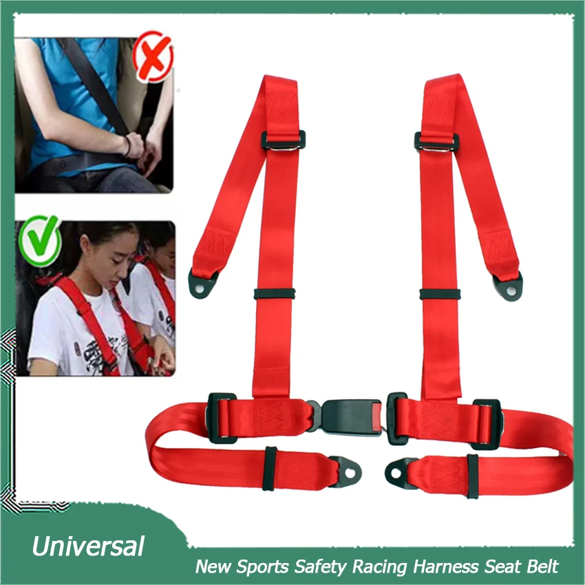 

Car Accessories Universal Black Red Auto Safety Racing Seat Belt Sports Harness w/ 3 4 Point Fixing Mounting Quick Release Nylon