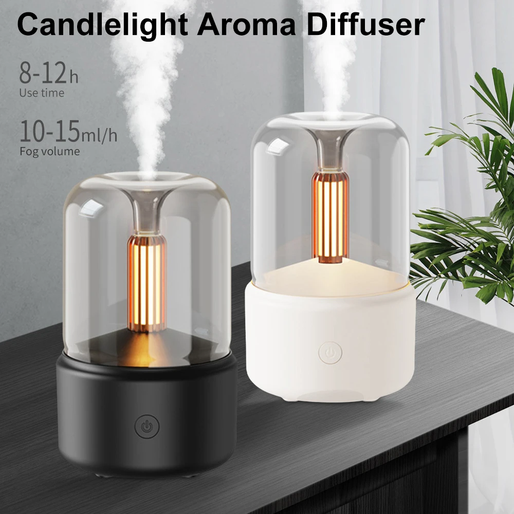 120ML Candlelight Aroma Diffuser Portable Electric USB Air Humidifier