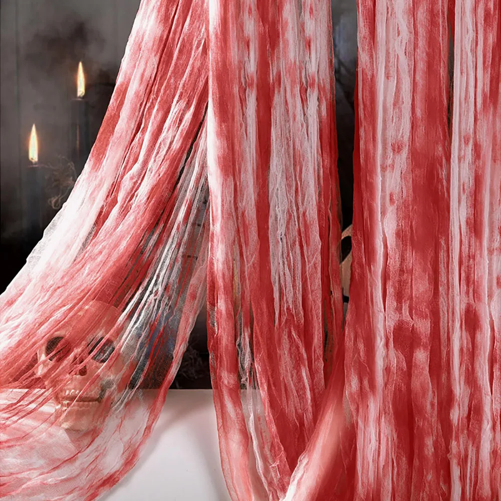 Halloween-Dekorationen, Horror-Spinnennetz aus blutiger Gaze, gruselige Party-Dekoration, Halloween-Party-Requisiten für Spukhaus