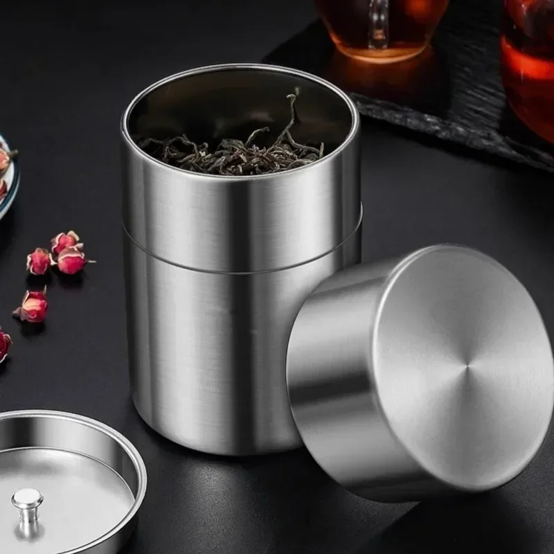 650ml 304Stainless Steel Portable Tea Caddies for Sealed Moisture-proof Dried Fruit Scented Tea Household Food Storage Container