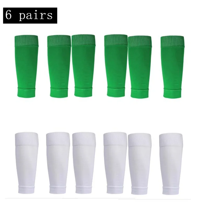 6 Pairs Performance Grip Football Socks with Shin Covers