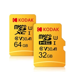 KODAK Micro SD Card RED Memory Card with Adapte 32GB MicroSDHC 64GB MicroSDXC MicroSD C10 A1 TF Flash Cards Cartao De Memoria