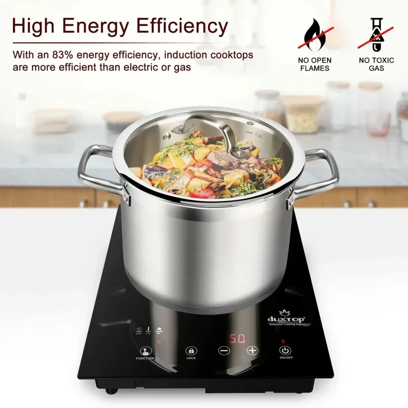 QWSensor Touch Induction Burner,Duxtop Built-in Countertop Burner,Portable Induction Cootop, Safety Lock,1800W BT-200T1/8600BI