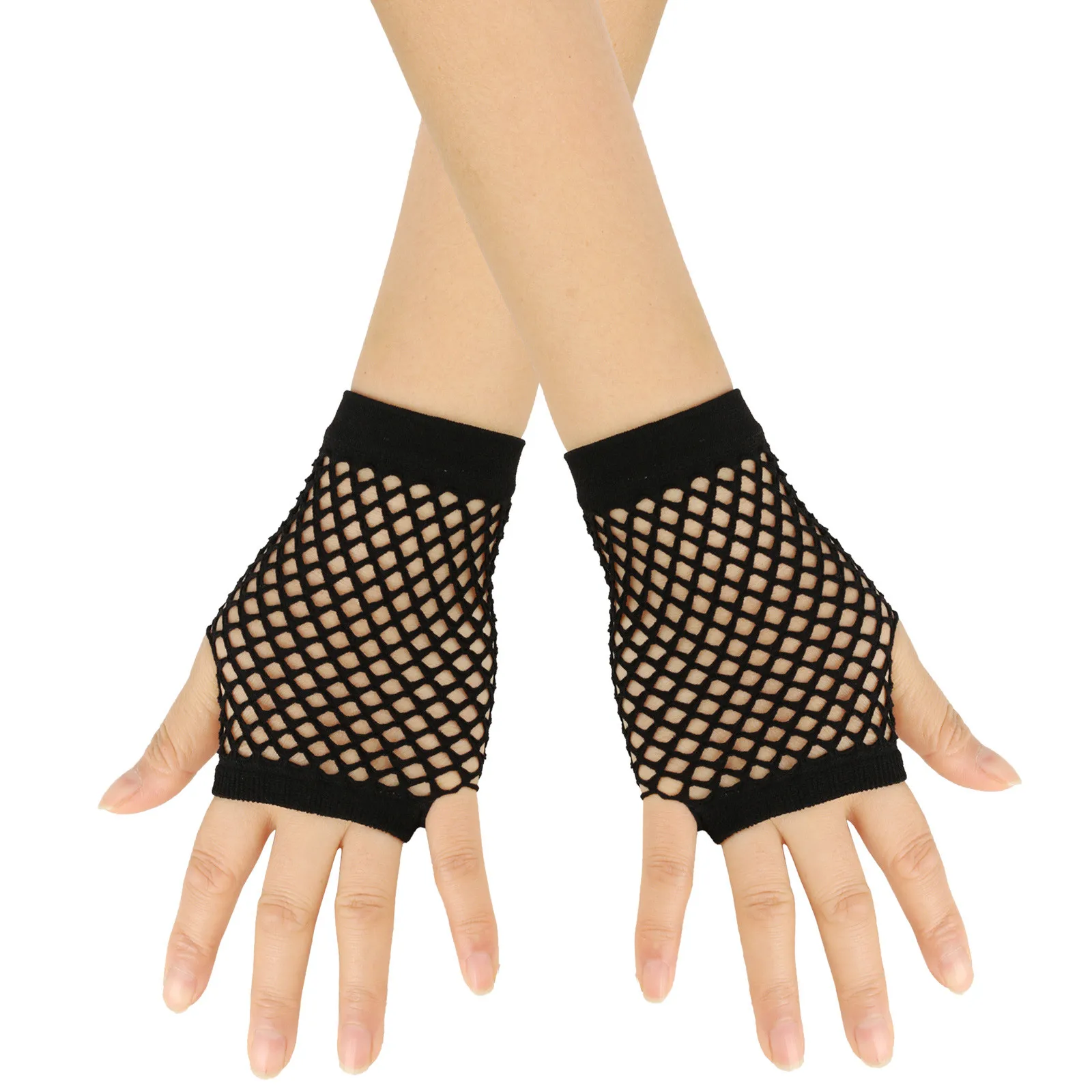 Gants filet femme soirée pêche résille doigts libres accessoire nuit élégant
