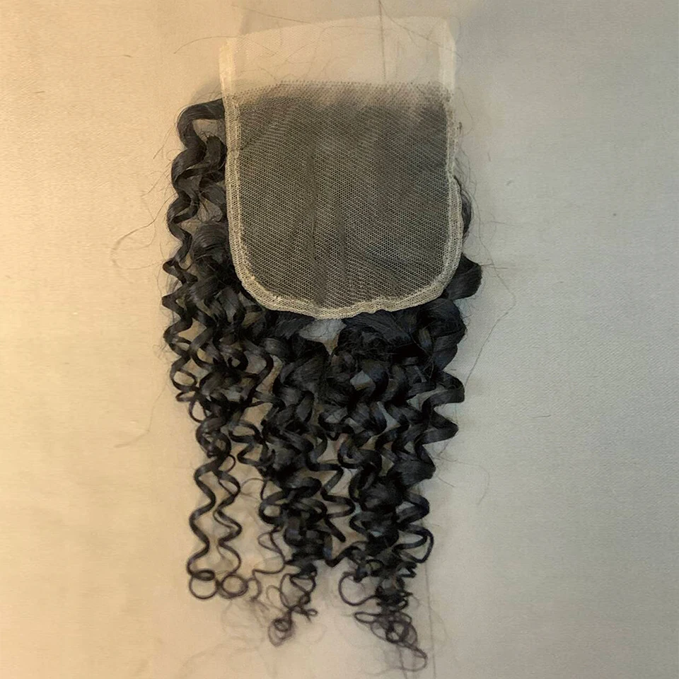12-20 Zoll Pixie Curly Echthaar Lace Frontal Closure 4X4 Transparenter Lace Closure Vorgezupft Pixie Curly 13x4 Lace Frontal – Detail 13