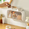 Wall-mounted Compartment Cosmetic Storage Box, Cosmetics Makeup Remover Cotton Swab Pad Storage Box, Bathroom Finishing Box 2