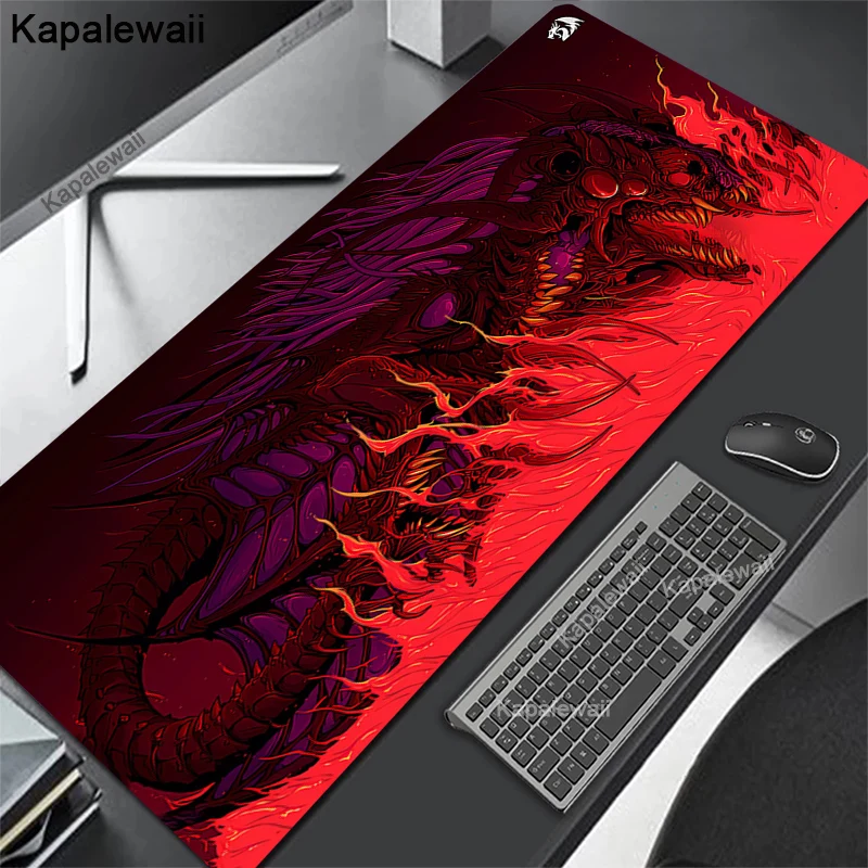 Oni-alfombrilla grande para ratón de juegos, tapete japonés negro para mesa de escritorio, alfombrilla grande para ratón XXL 90x40, alfombrilla para teclado y ratón, empresa 100x50
