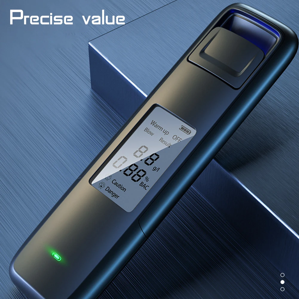 Portable Non-Contact Air Blowing Alcohol Tester Digital Display Screen USB Rechargeable BAC Tester Police Grade High Accuracy