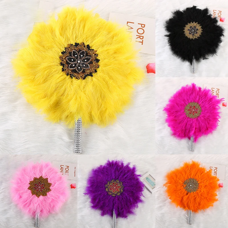 Hand Fan Feather African Turke Bridal For Dance Wedding Party Decoration
