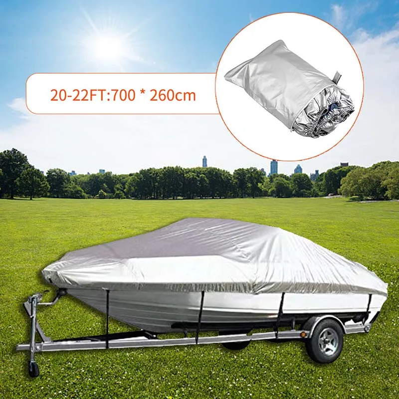 Silver Reflective Waterproof Boat Cover for V-Hull Boats — detail 7