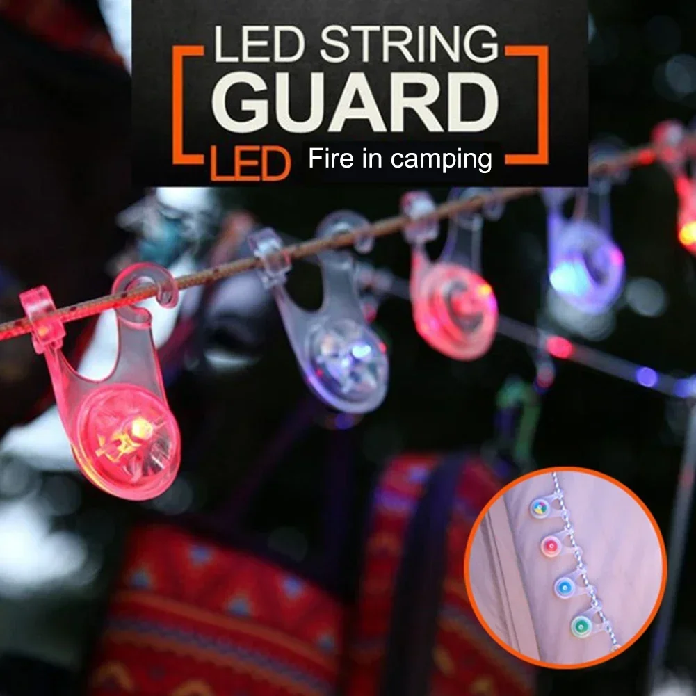 Mini Flashlight LED Tent String Rope Guard Hanging Light Waterproof Outdoor Camping Fishing Warning Safety Lamp 10pcs