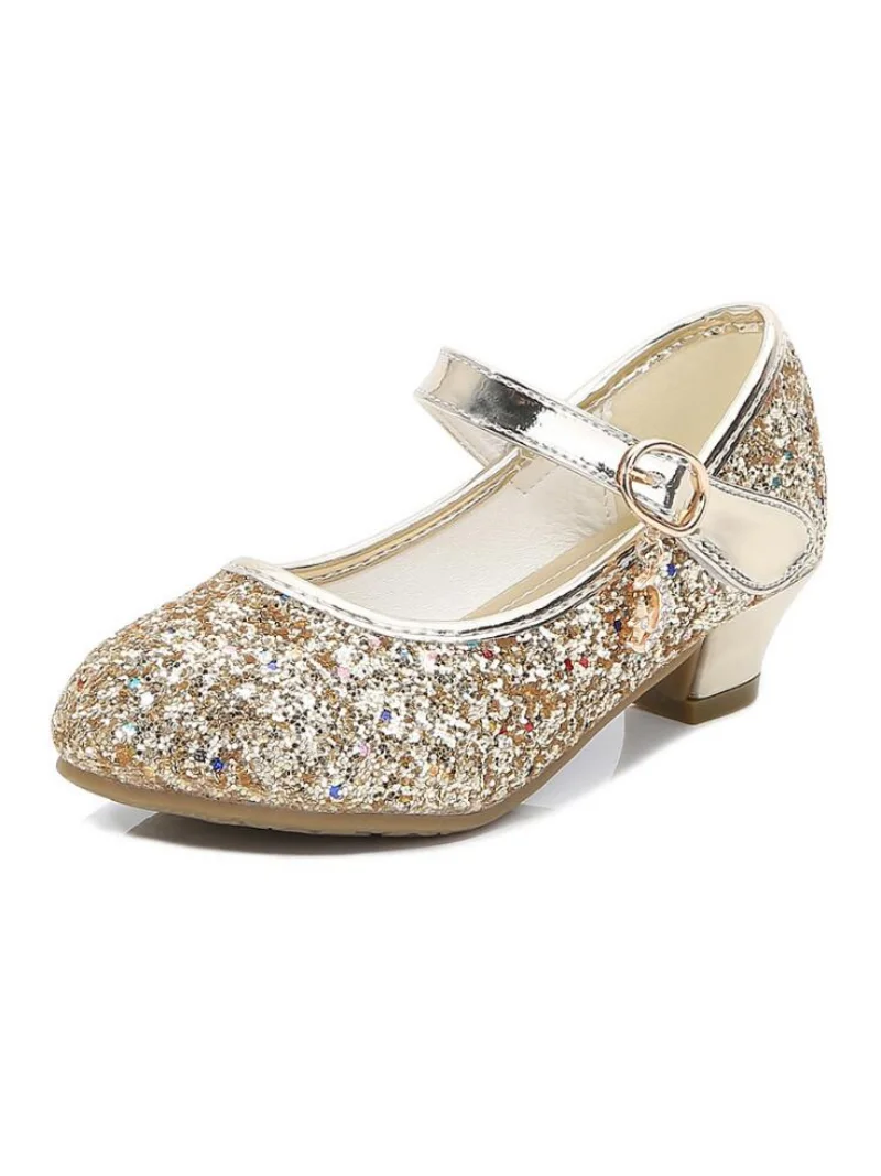 Girls 7 color High Heels For Kids Princess RED Leather Shoe Footwear Children's Party Wedding Shoes Round Toe 1-3CM 6