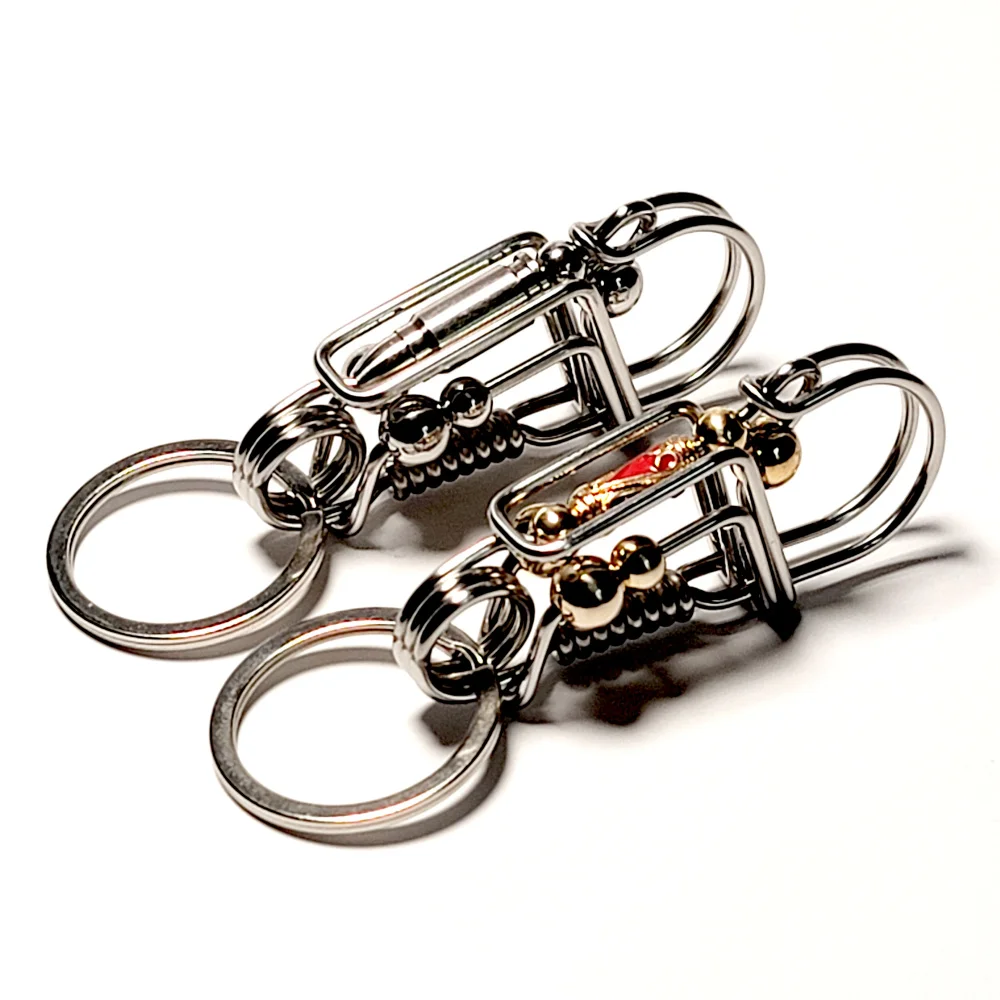 Wire Snap Clip Hook Carabiner Car Key Ring Keychain Clasp DIY Gift for  Women Men