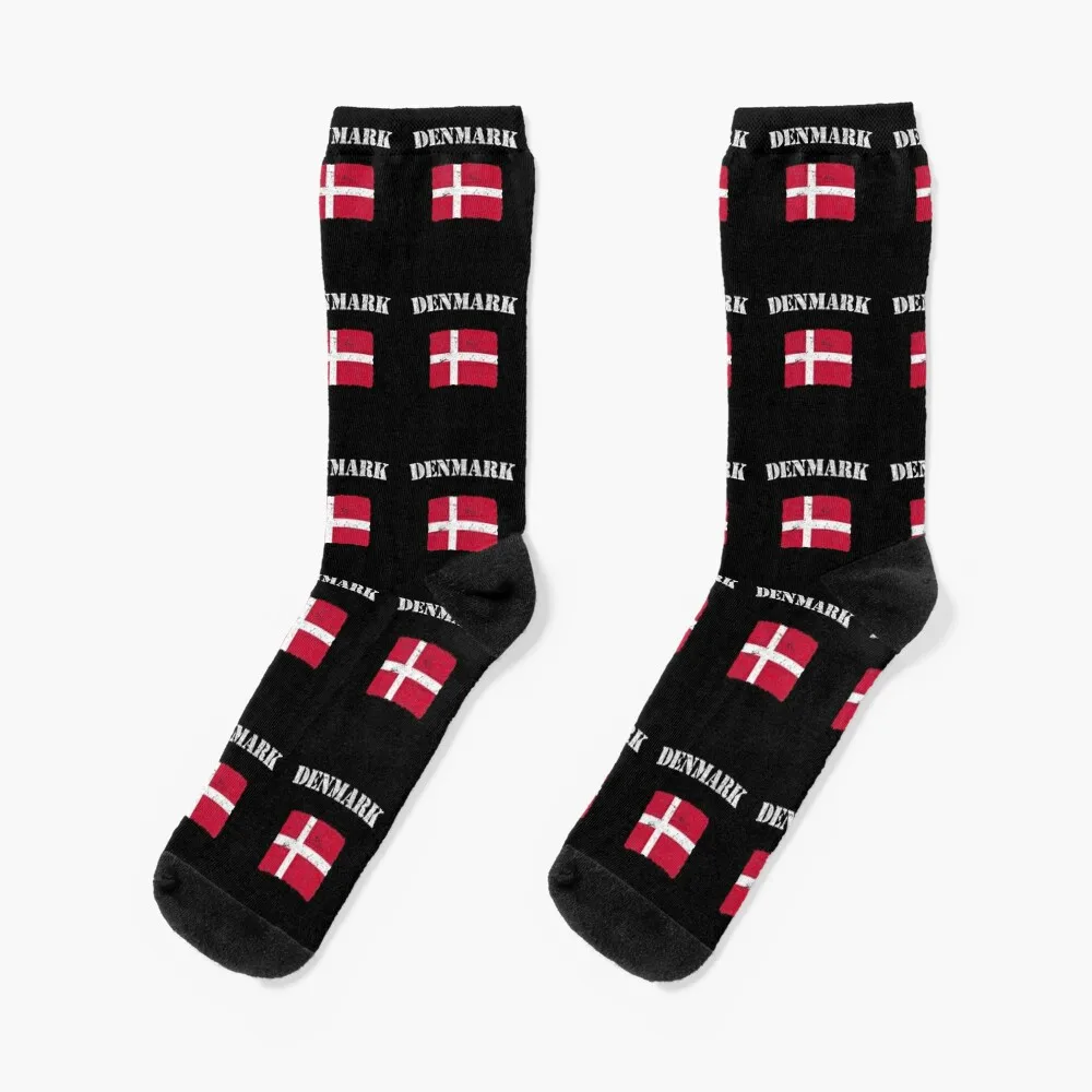 

Vintage Denmark Danish Flag Socks cool new year retro Socks Female Men's