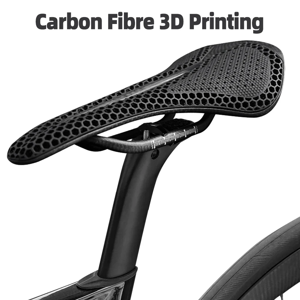 3D Printed Bike Saddle Ultralight Carbon Fiber Hollow Comfortable Breathable MTB Gravel Road Bicycle Cycling Seating Parts