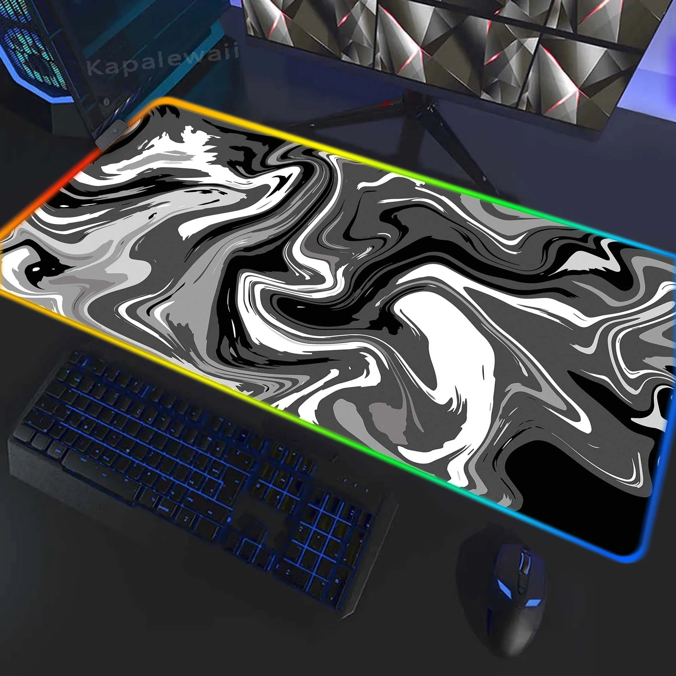

Mouse Pad Large RGB Mousepad Strata Liquid Gaming LED Mouse Mat XXL 900x400mm Gamer Table Pads Desk Pad Big Mats Pc Mouse Pad
