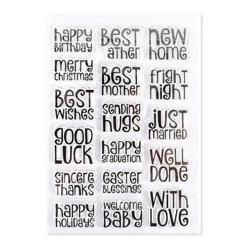 Blessing Clear Silicone Stamps Christmas Birthday Wedding Cards Making Supplies