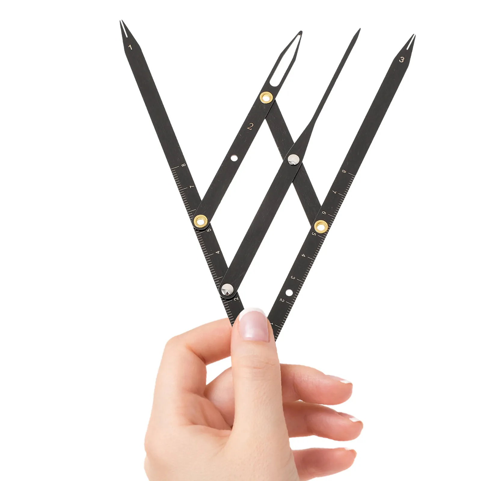 1Pcs 눈썹 측정 눈금자 스테인레스 스틸 조정 가능한 황금 비율 슬라이딩 도구 눈썹 마이크로 블레이드 문신