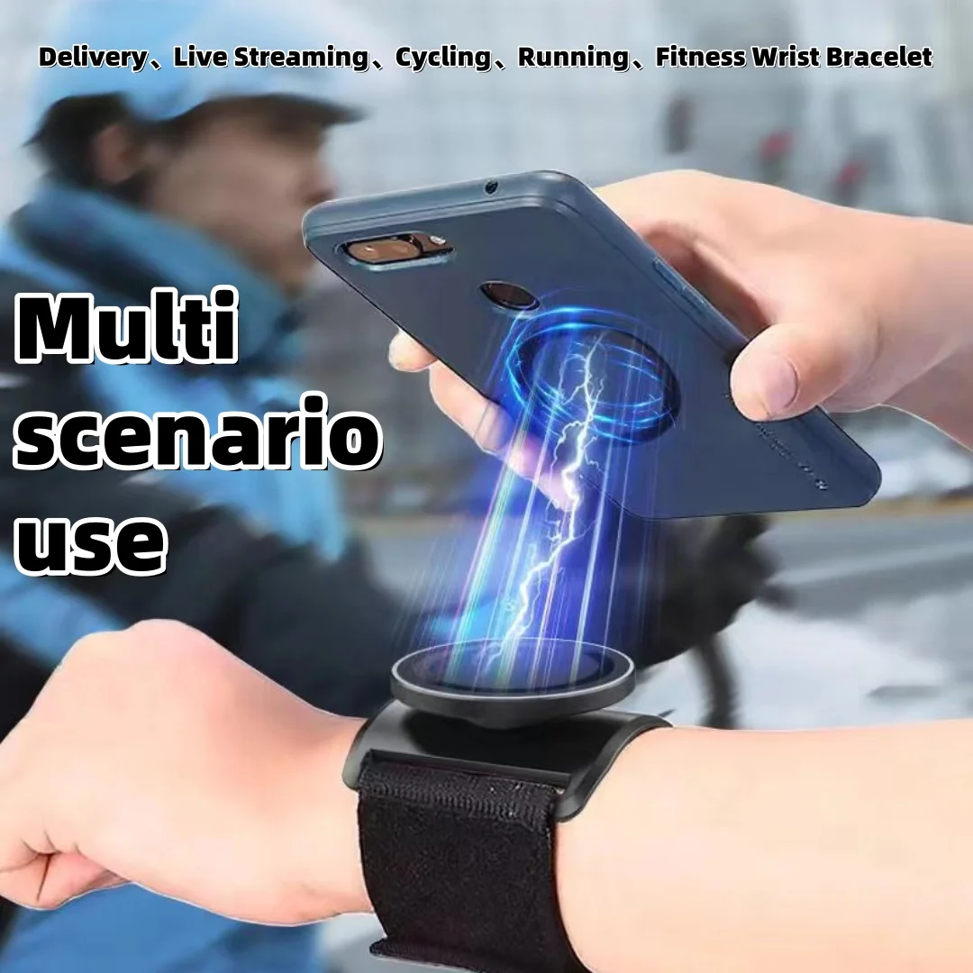 Black ABS Magnetic Arm Strap Phone Holder for Running Cycling